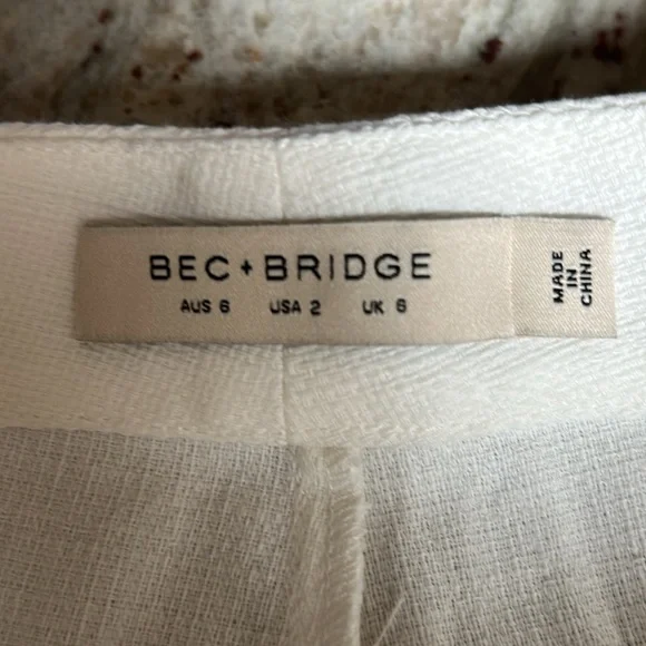 Bec + Bridge white Bermuda shorts